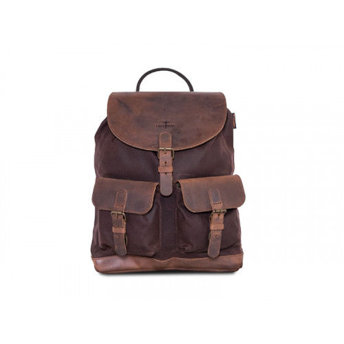 Longride Waxed Canvas Backpack Brown - 12.4 Liters - FREE UK Shipping, FREE 365 Day Returns | Moto Central