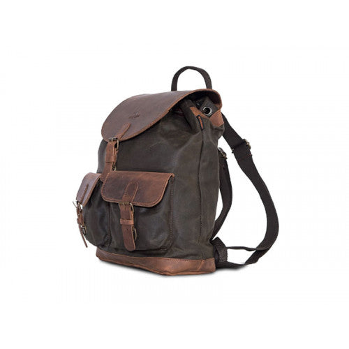 Longride Waxed Canvas Backpack Khaki - 12.4 Liters