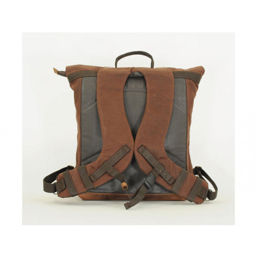 Longride Waxed Canvas Backpack Khaki - 15.6 Liters - FREE UK Shipping, FREE 365 Day Returns | Moto Central