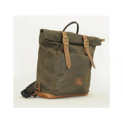 Longride Waxed Canvas Backpack Brown - 15.6 Liters