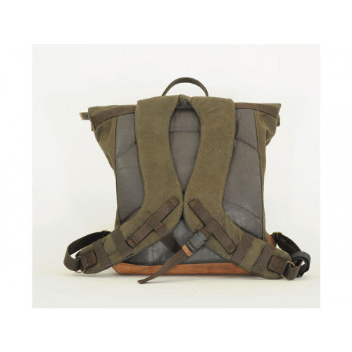 Longride Waxed Canvas Backpack Brown - 15.6 Liters - FREE UK Shipping, FREE 365 Day Returns | Moto Central