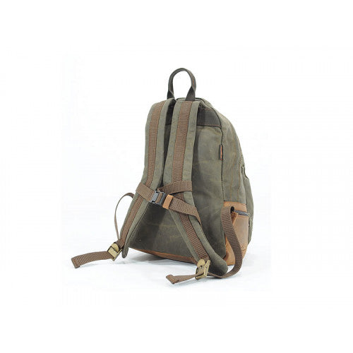 Longride Waxed Canvas Backpack Khaki - 11 Liters - FREE UK Shipping, FREE 365 Day Returns | Moto Central