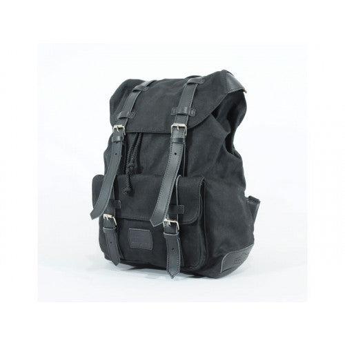 Longride Waxed Canvas Backpack Black - 13 Liters