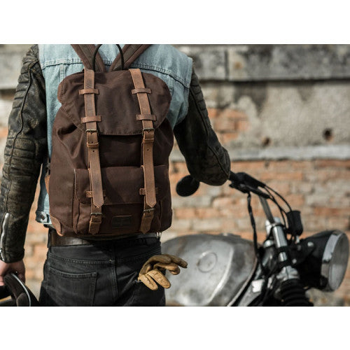 Longride Waxed Canvas Backpack Brown - 13 Liters