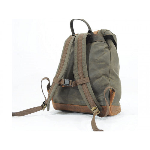 Longride Waxed Canvas Backpack Khaki - 13 Liters - FREE UK Shipping, FREE 365 Day Returns | Moto Central