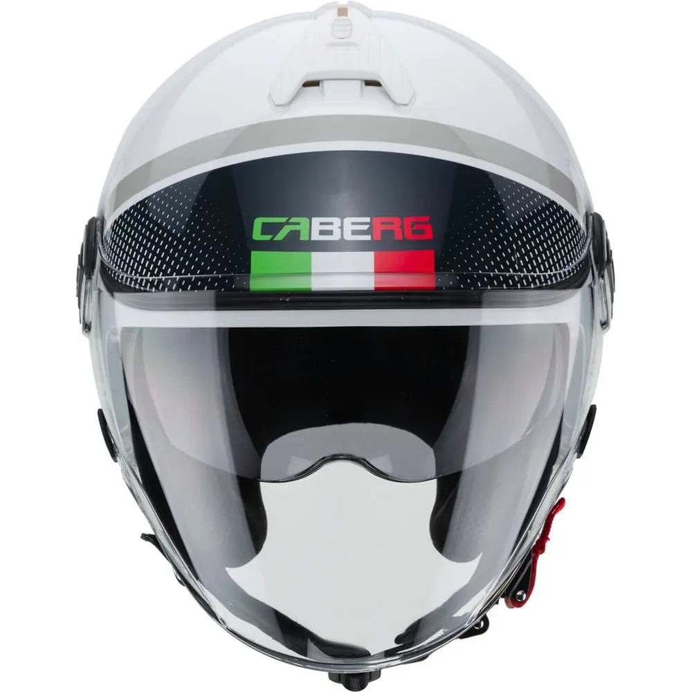 Caberg Riviera V4 Elite Open Face Helmet Italia White - FREE UK Shipping, FREE 365 Day Returns | Moto Central