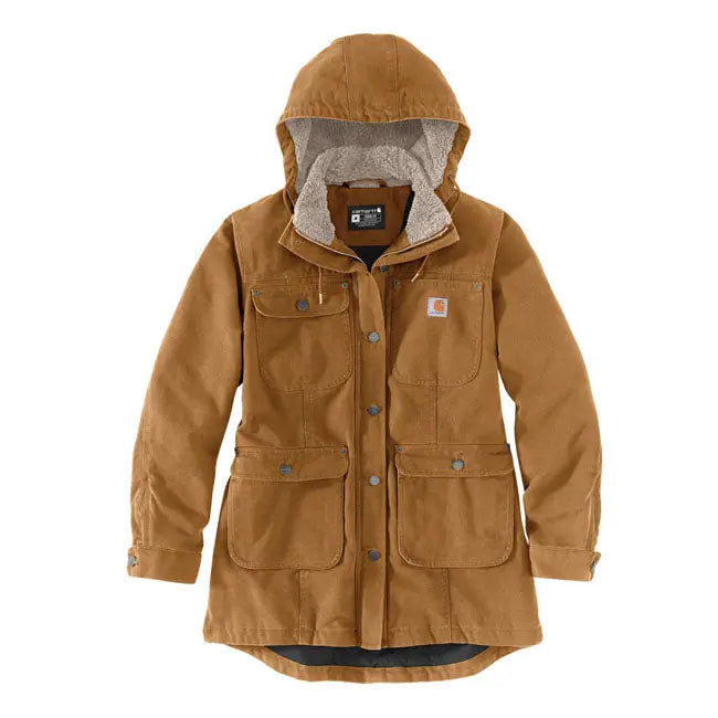 Carhartt Weathered Duck Loose Fit Ladies Coat Carhartt Brown  - FREE UK Shipping, FREE 365 Day Returns | Moto Central