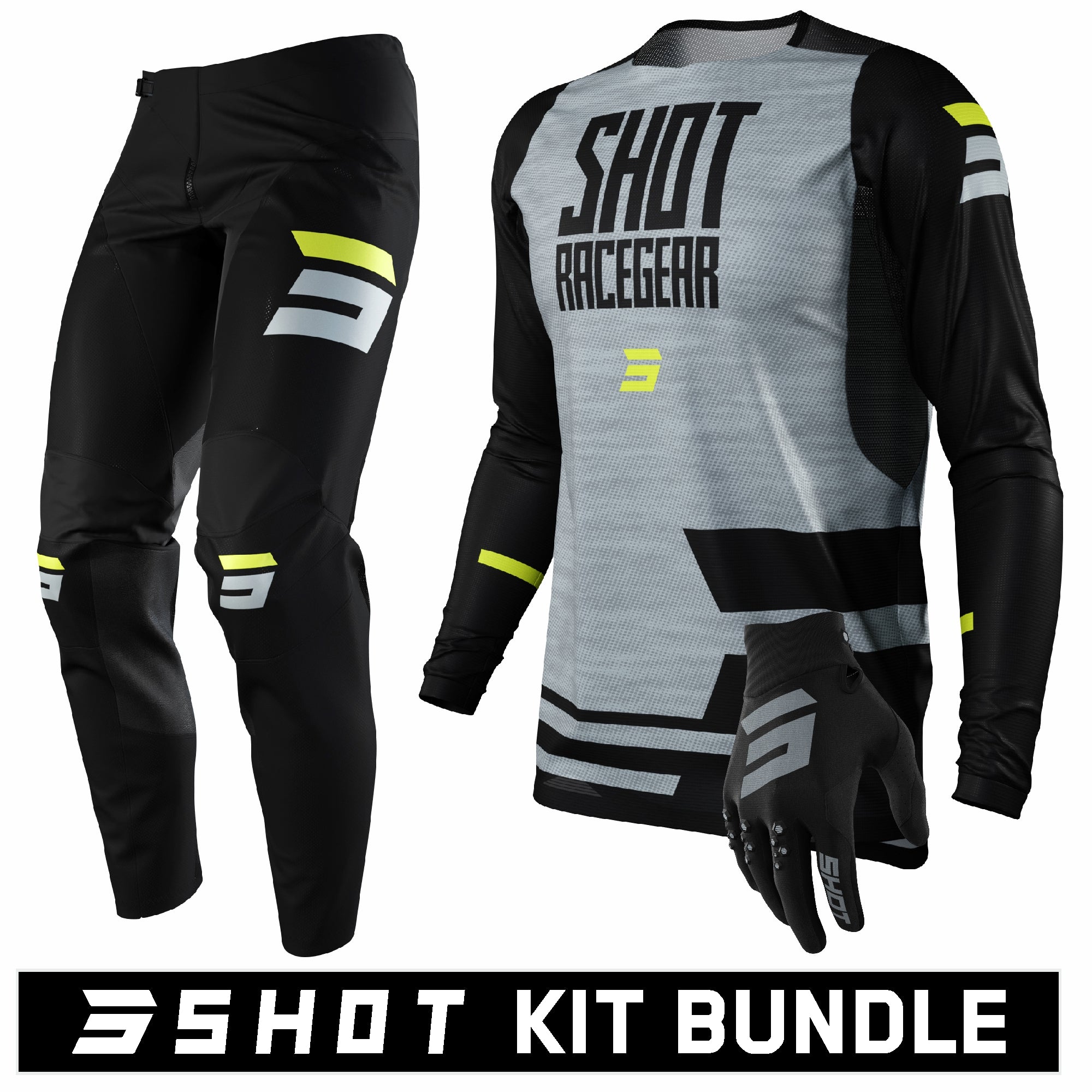 Shot Contact Loom Grey Kit Bundle Black / Grey / Neon