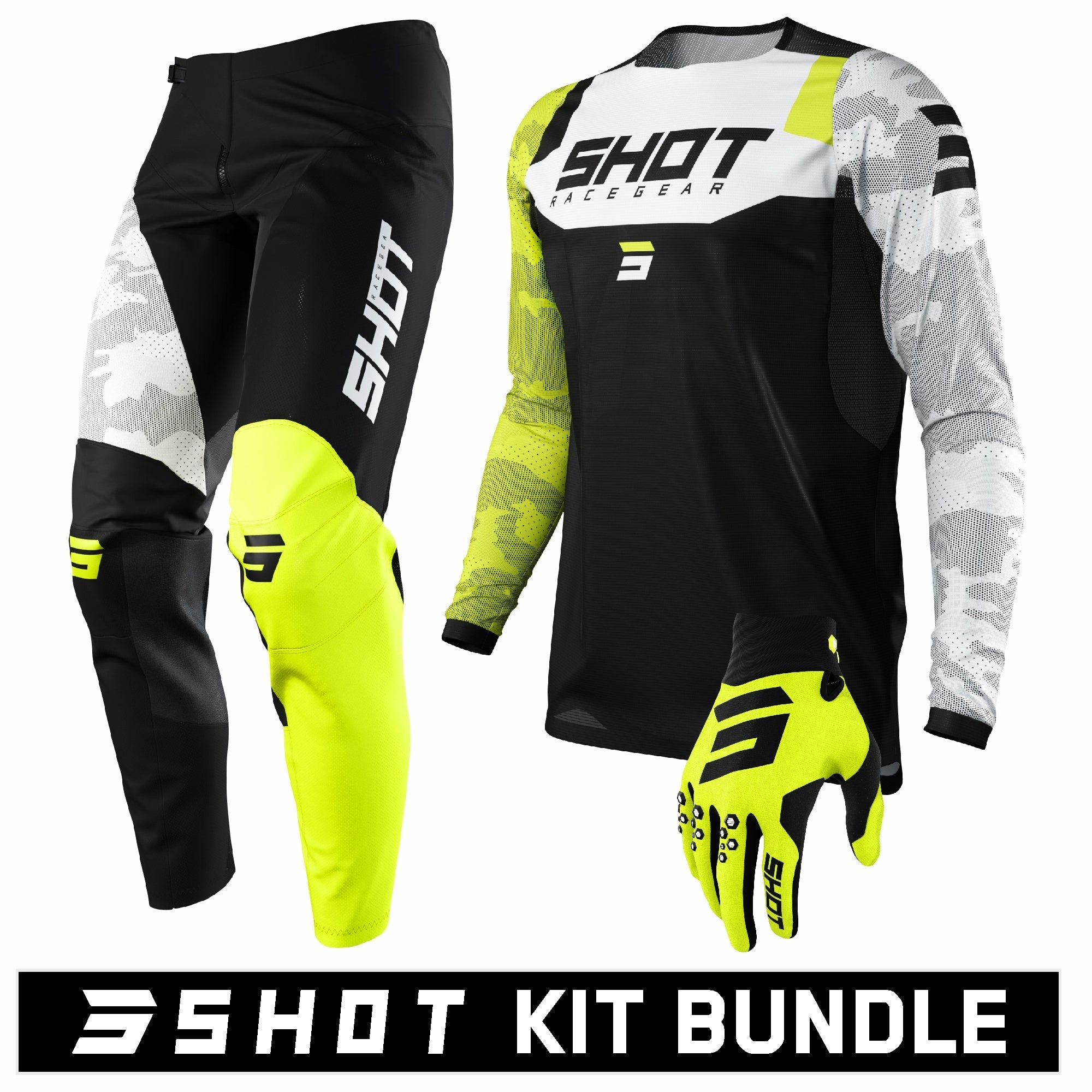 Shot Contact Camo Yellow Kit Bundle Black / Neon / White / Yellow