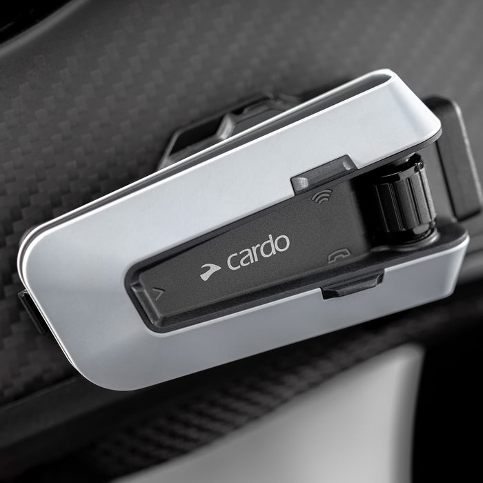 Cardo Packtalk Custom Single Bluetooth Intercom System Silver