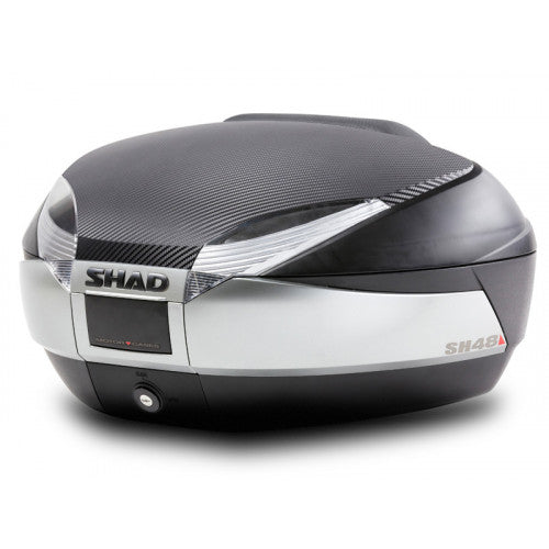 SHAD SH48 Top Box Black / Titanium Including Backrest And Carbon Cover