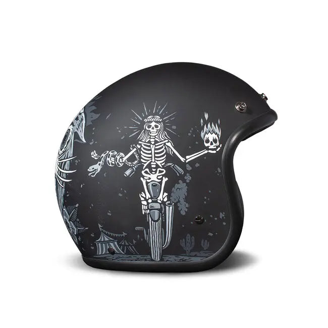 DMD Retro Open Face Helmet Ghost Rider  - FREE UK Shipping, FREE 365 Day Returns | Moto Central