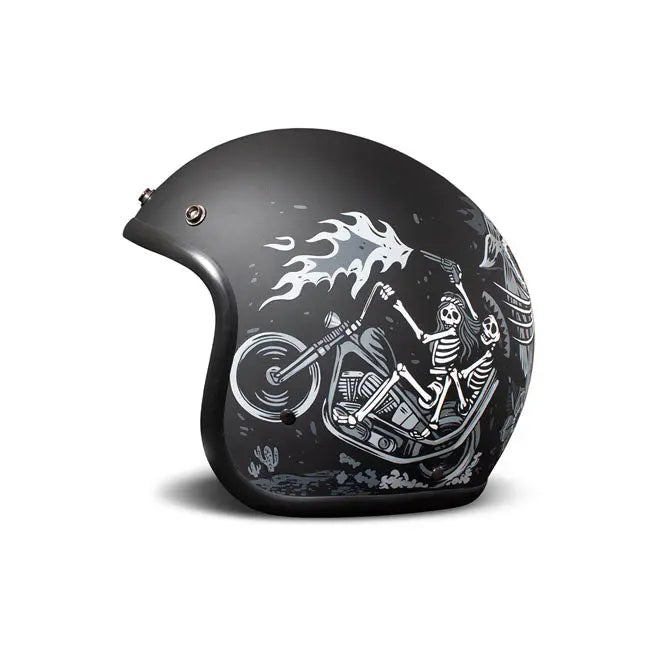 DMD Retro Open Face Helmet Ghost Rider  - FREE UK Shipping, FREE 365 Day Returns | Moto Central