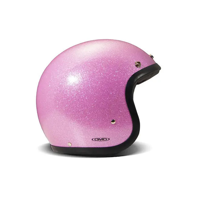 DMD Retro Open Face Helmet Glitter Pink  - FREE UK Shipping, FREE 365 Day Returns | Moto Central