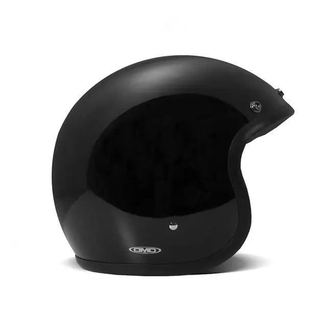 DMD Retro Open Face Helmet Solid Black  - FREE UK Shipping, FREE 365 Day Returns | Moto Central