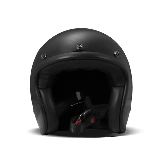 DMD Retro Open Face Helmet Solid Black  - FREE UK Shipping, FREE 365 Day Returns | Moto Central