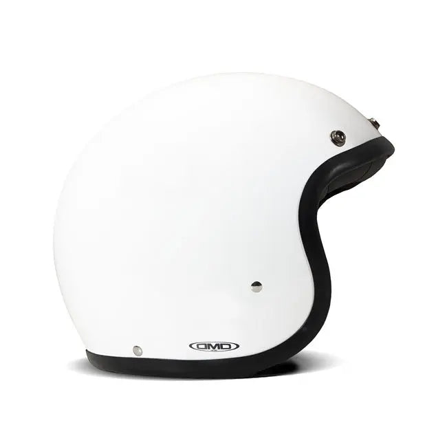 DMD Retro Open Face Helmet Solid White  - FREE UK Shipping, FREE 365 Day Returns | Moto Central