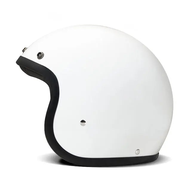 DMD Retro Open Face Helmet Solid White  - FREE UK Shipping, FREE 365 Day Returns | Moto Central