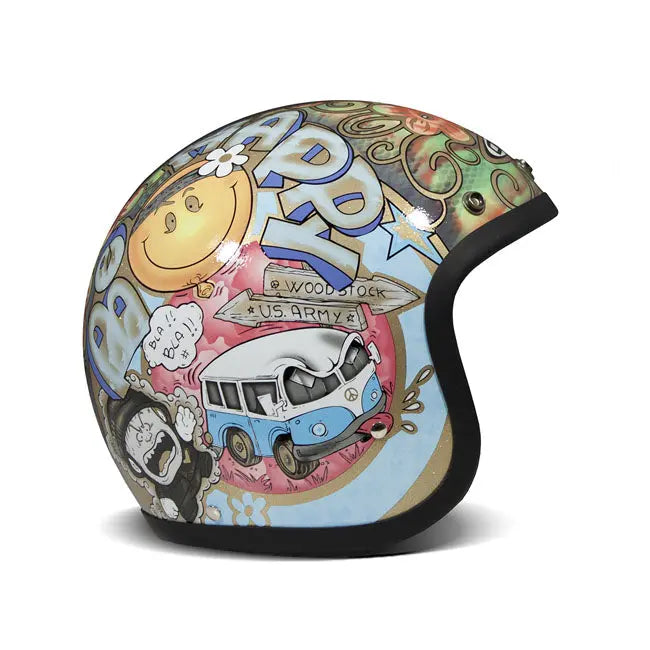 DMD Retro Open Face Helmet Woodstock  - FREE UK Shipping, FREE 365 Day Returns | Moto Central