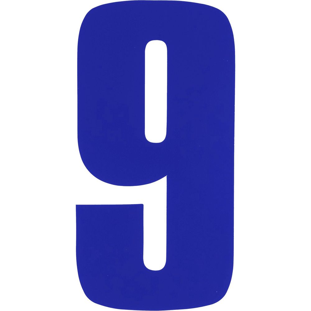 Bike It Race Numbers #9 Decal Blue