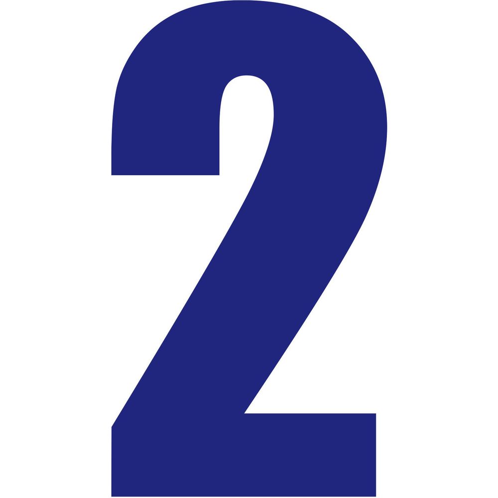 Bike It Race Numbers #2 Decal Blue