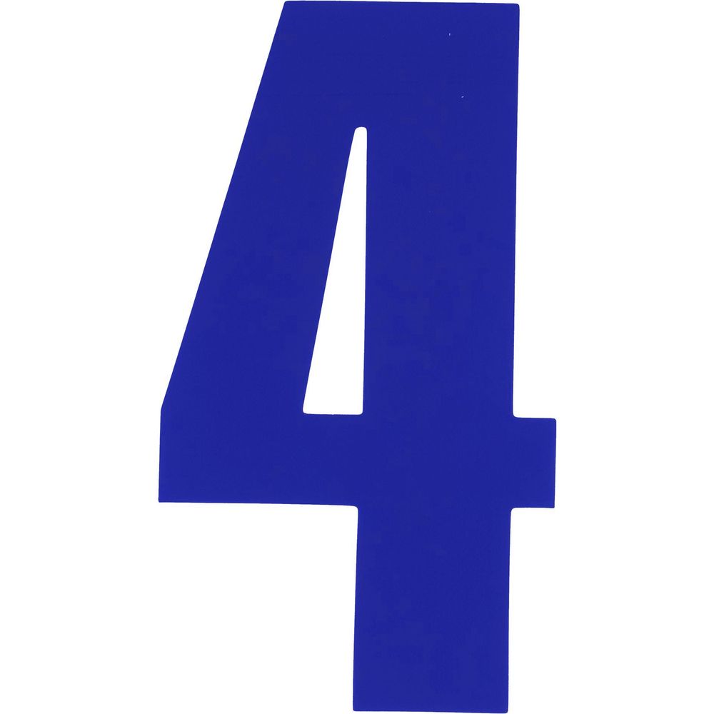 Bike It Race Numbers #4 Decal Blue