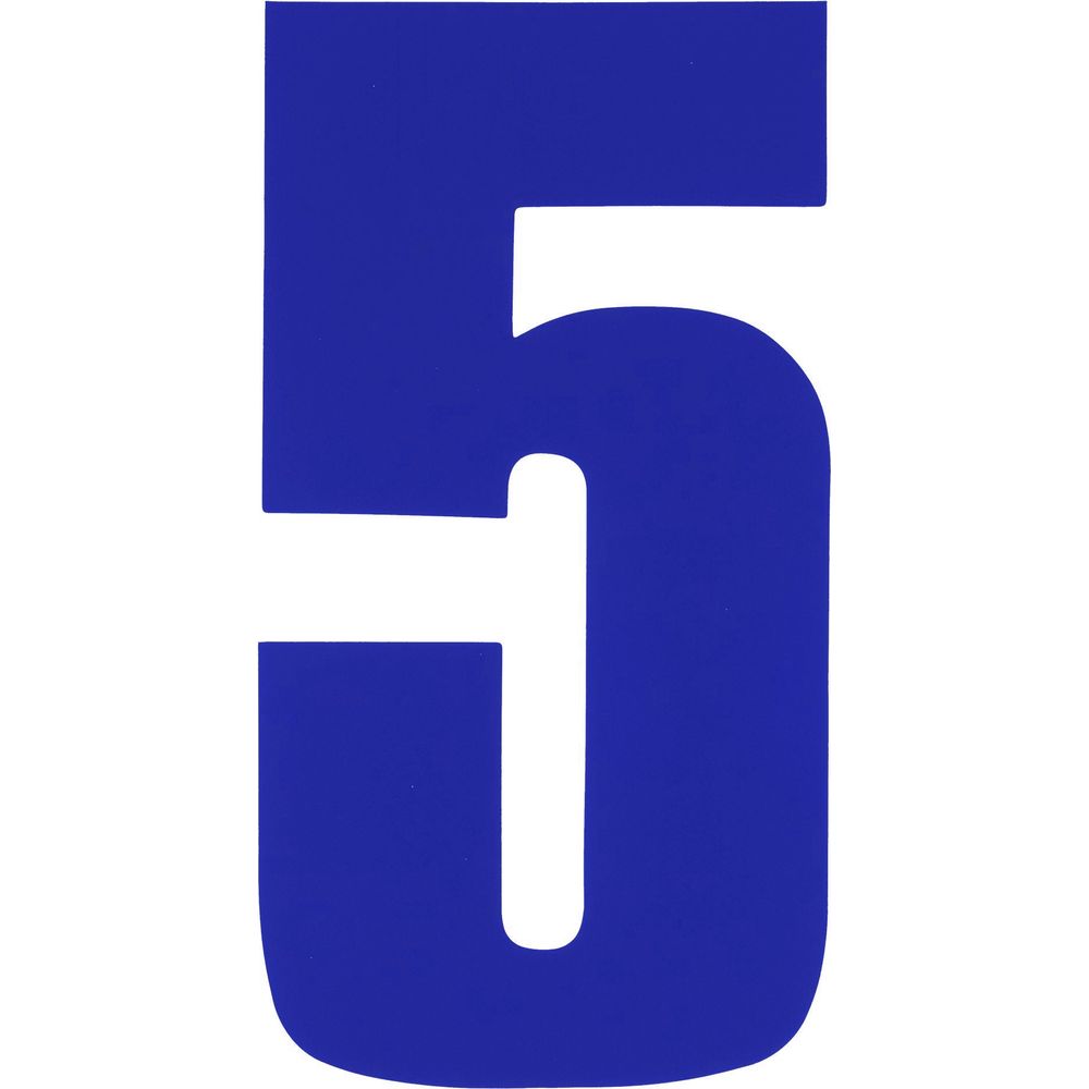 Bike It Race Numbers #5 Decal Blue