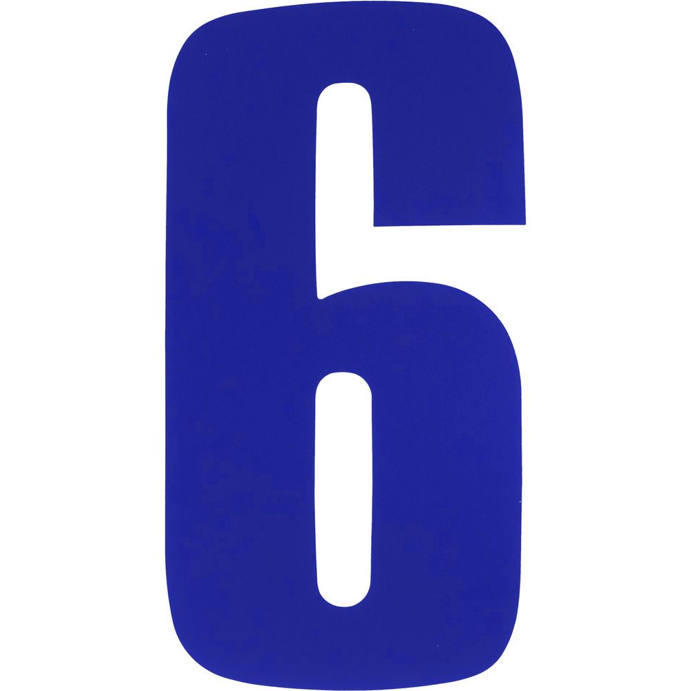 Bike It Race Numbers #6 Decal Blue