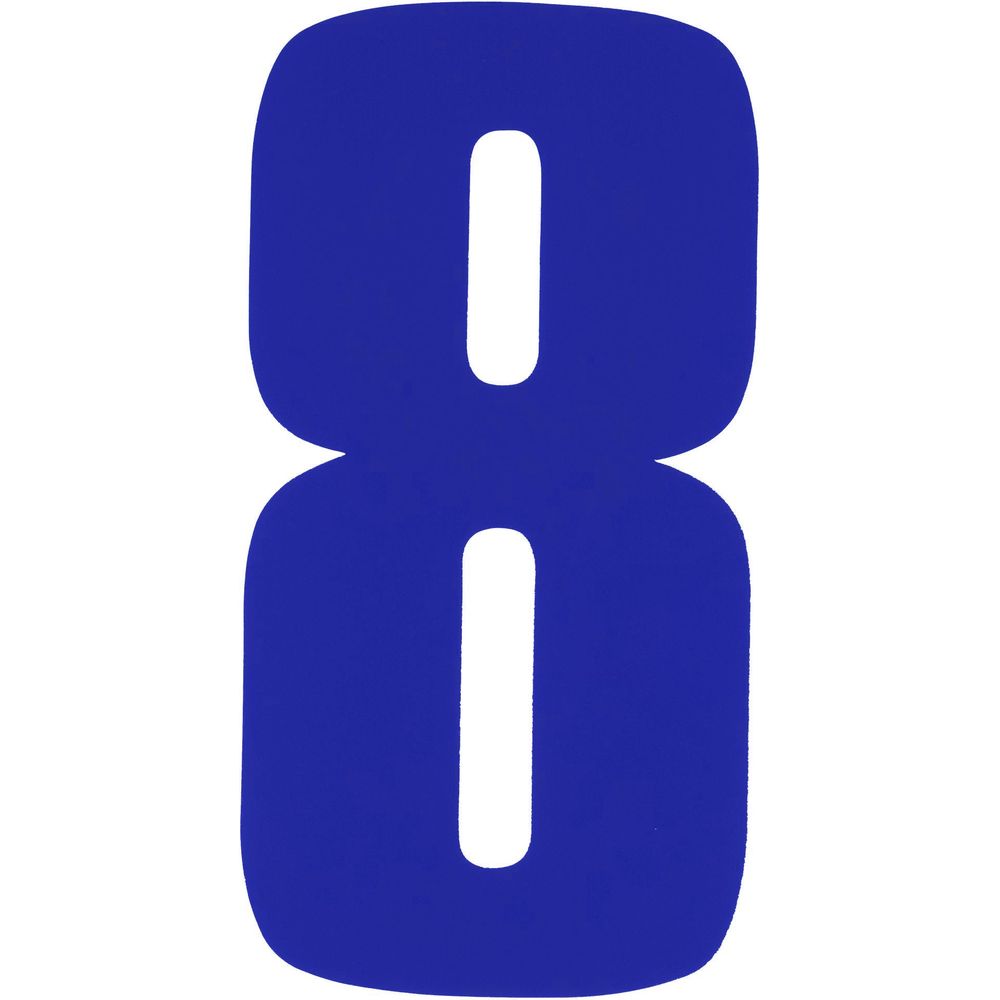 Bike It Race Numbers #8 Decal Blue