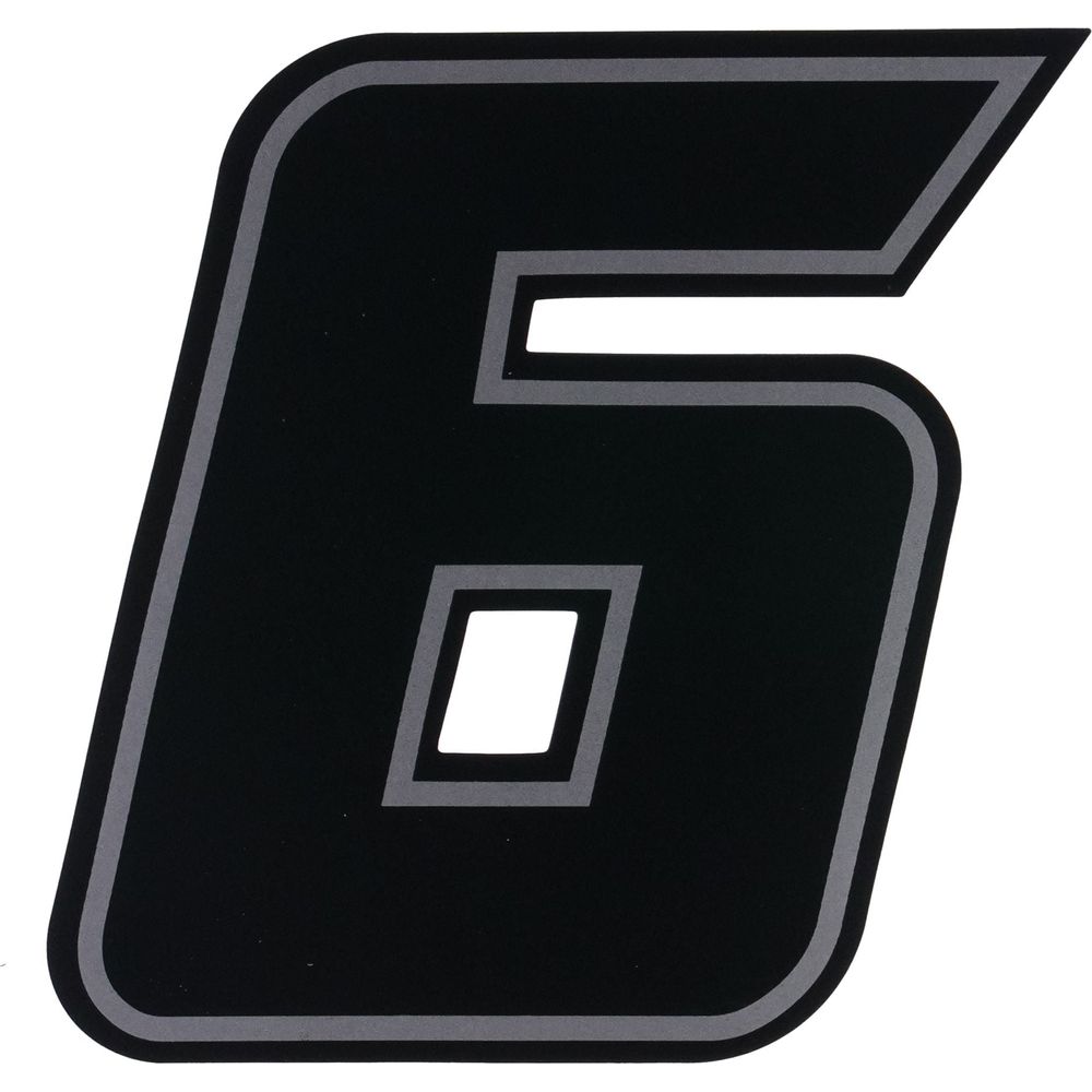 Bike It Deluxe Race Numbers #6 Decal Black