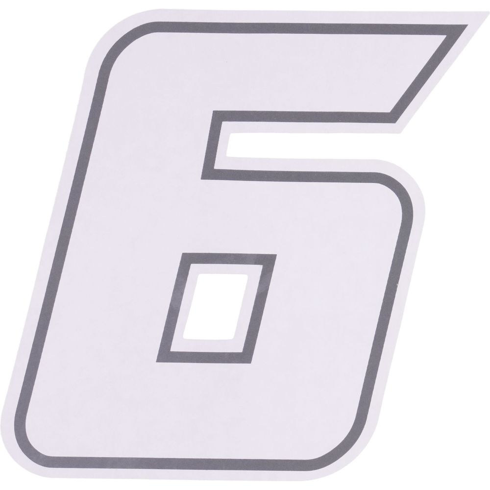 Bike It Deluxe Race Numbers #6 Decal White