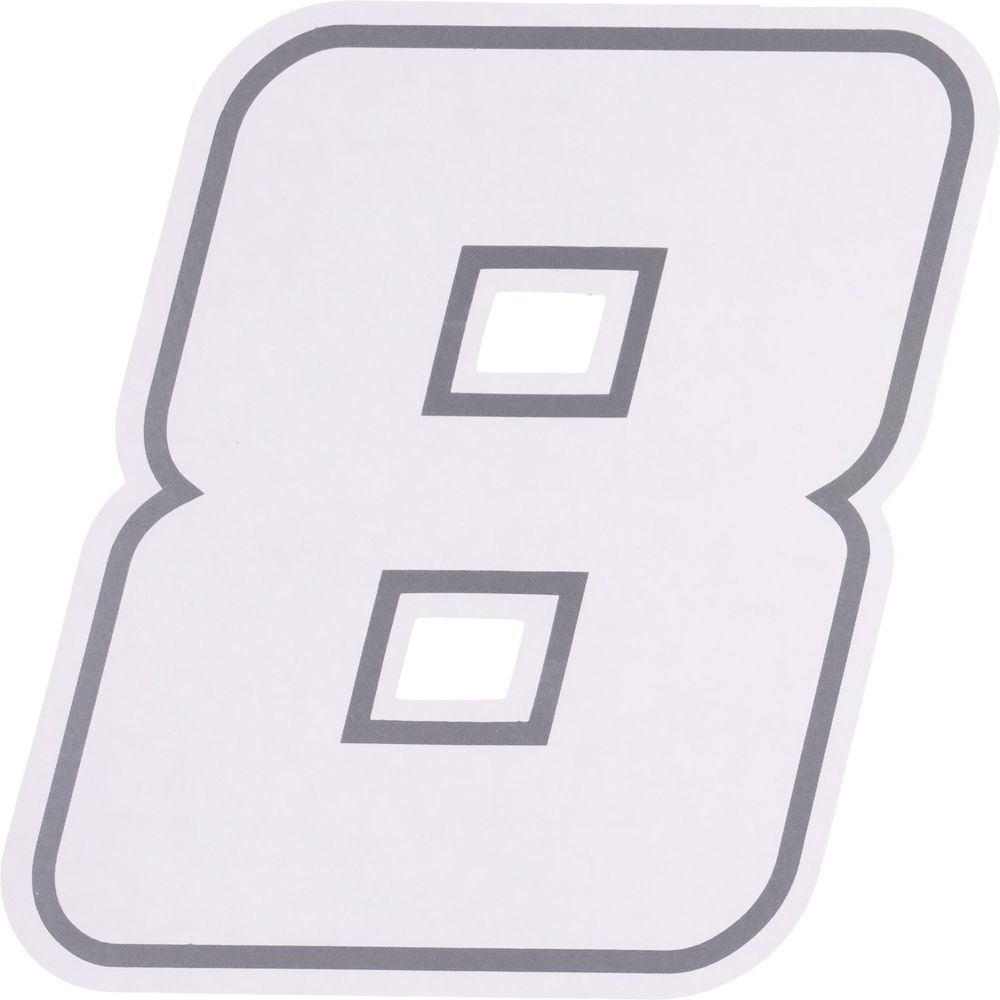 Bike It Deluxe Race Numbers #8 Decal White