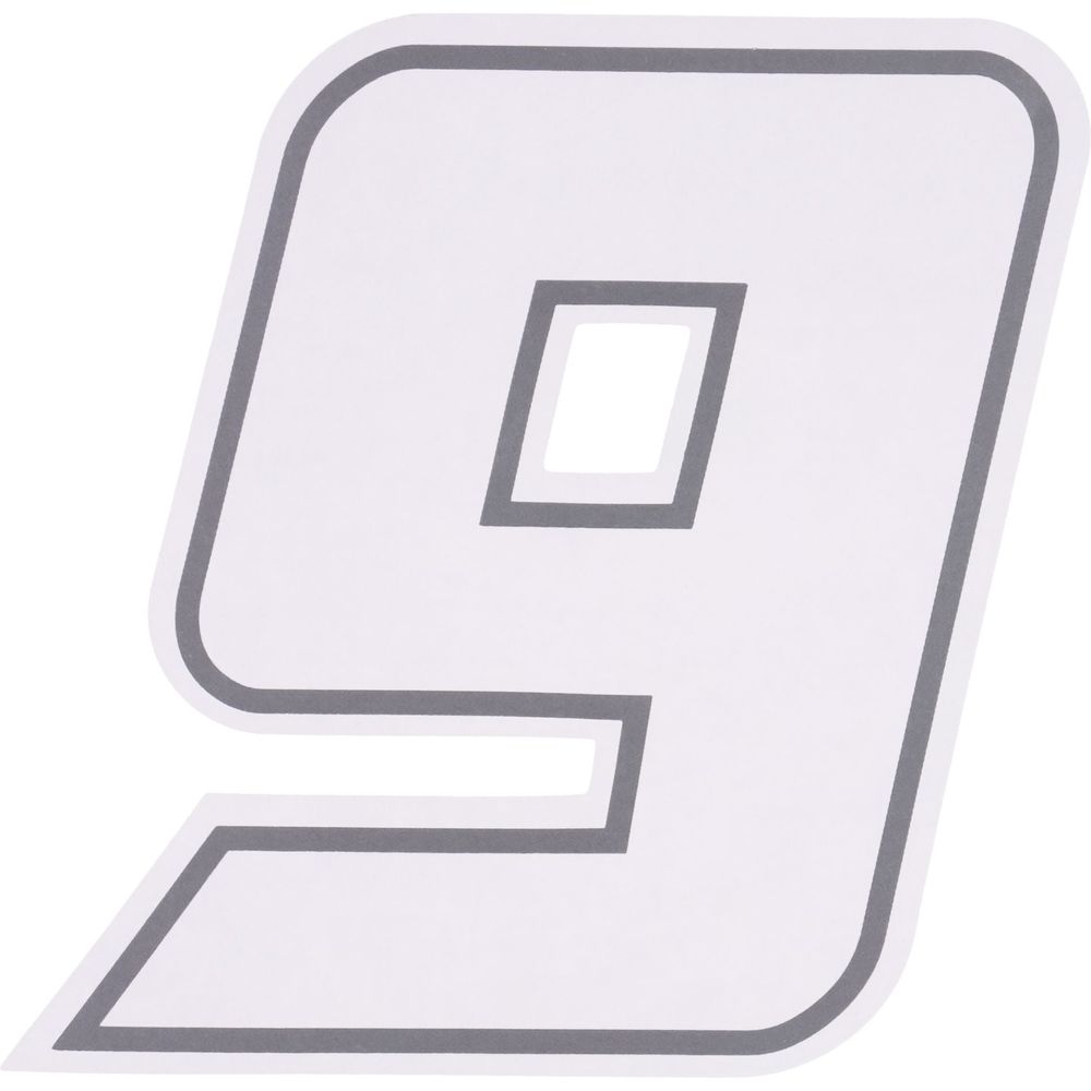 Bike It Deluxe Race Numbers #9 Decal White