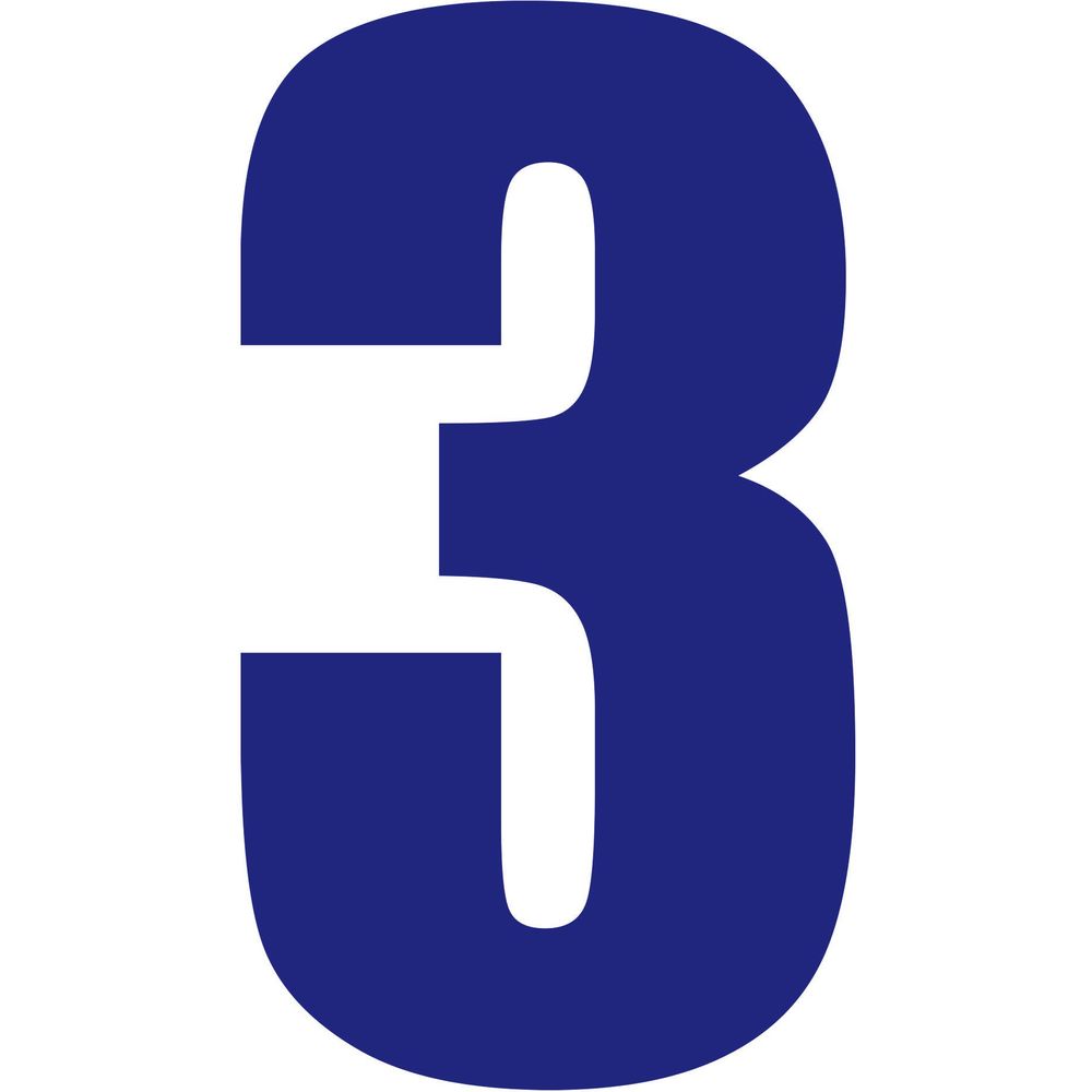 Bike It Race Numbers #3 Decal Blue