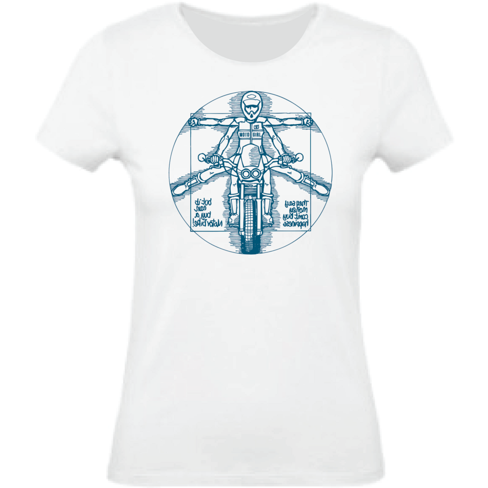 MotoGirl Da Vinci Ladies T-Shirt White