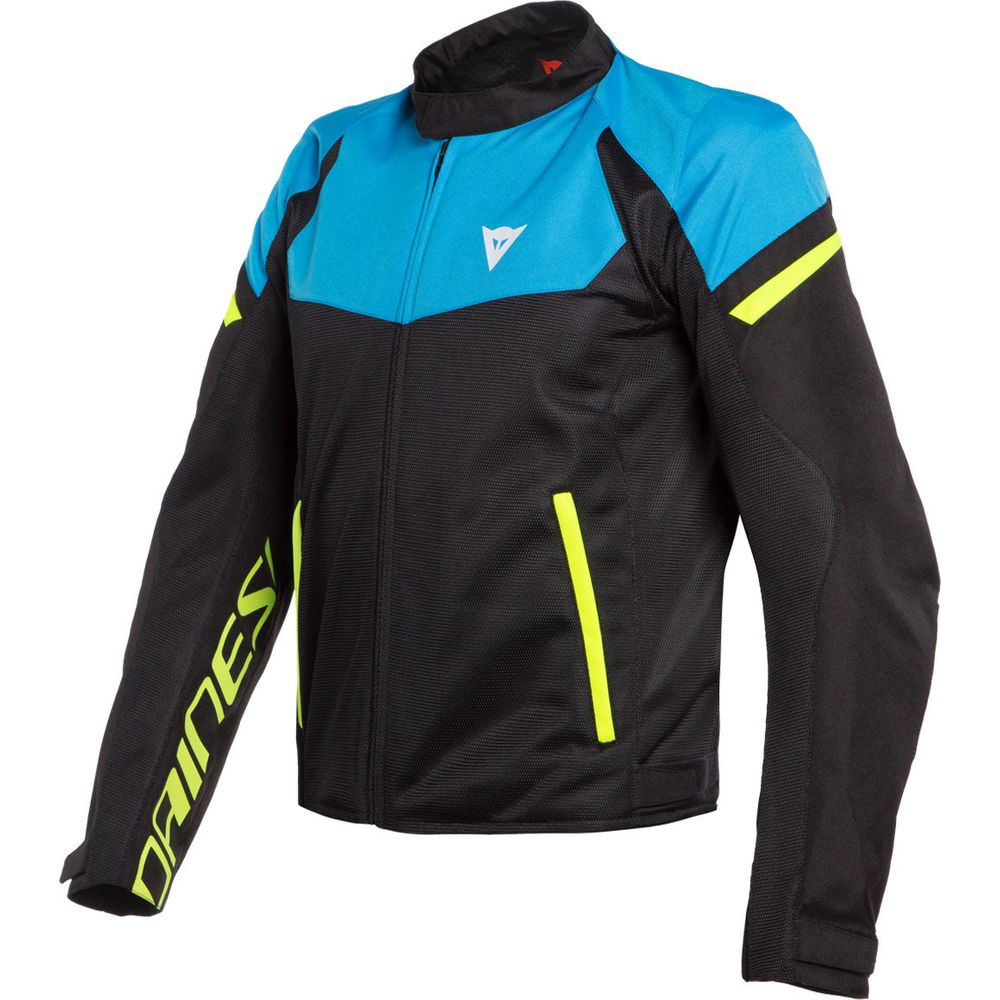 Dainese Bora Air Textile Jacket Black / Fire Blue / Fluo Yellow  - FREE UK Shipping, FREE 365 Day Returns | Moto Central