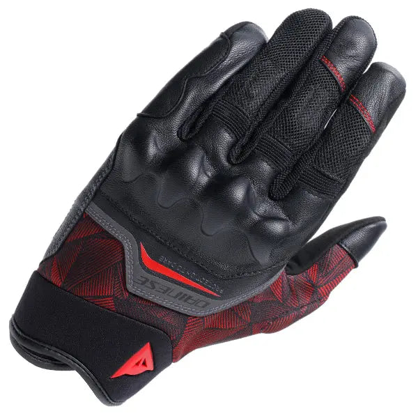 Dainese Ermex Textile Gloves Black / Lava Red FREE UK Delivery, FREE 365 Day Returns | Moto Central