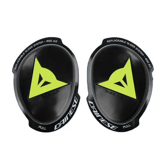 Dainese RSS 4 Knee Slider Full Kit Black / Fluo Yellow FREE UK Delivery, FREE 365 Day Returns | Moto Central