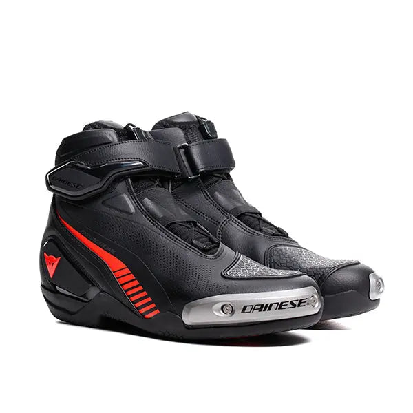 Dainese Superya Riding Shoes Black / Fluo Red FREE UK Delivery, FREE 365 Day Returns | Moto Central