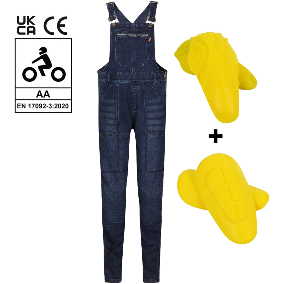 MotoGirl Daisy Ladies Dungaree Blue