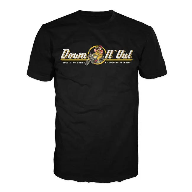 Down-N-Out Bloated Baggers T-Shirt Black  - FREE UK Shipping, FREE 365 Day Returns | Moto Central