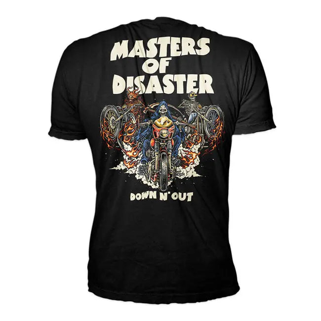 Down-N-Out Master Of Disaster T-Shirt Black  - FREE UK Shipping, FREE 365 Day Returns | Moto Central