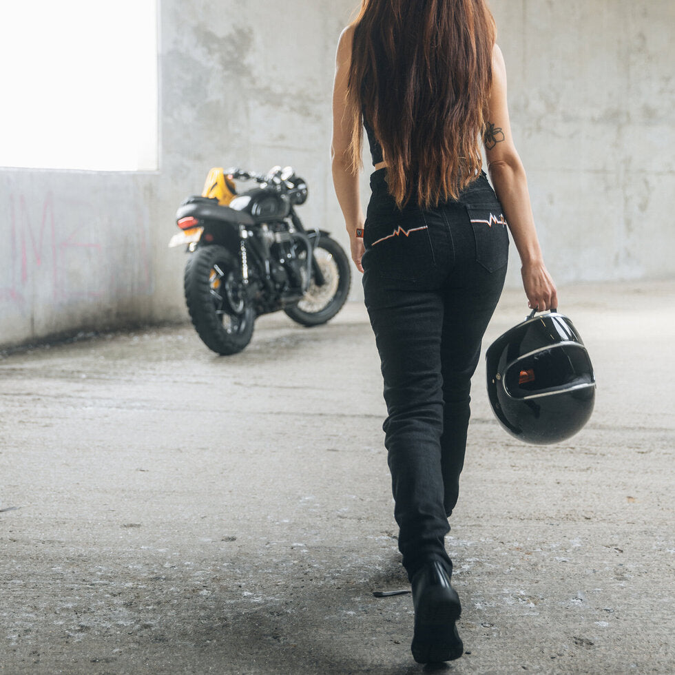 MotoGirl Ellie Ladies Jeans Black - FREE UK Shipping, FREE 365 Day Returns | Moto Central