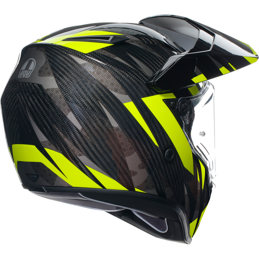 AGV AX9 ECE 22.06 Steppa Full Face Helmet Carbon / Grey / Fluo Yellow