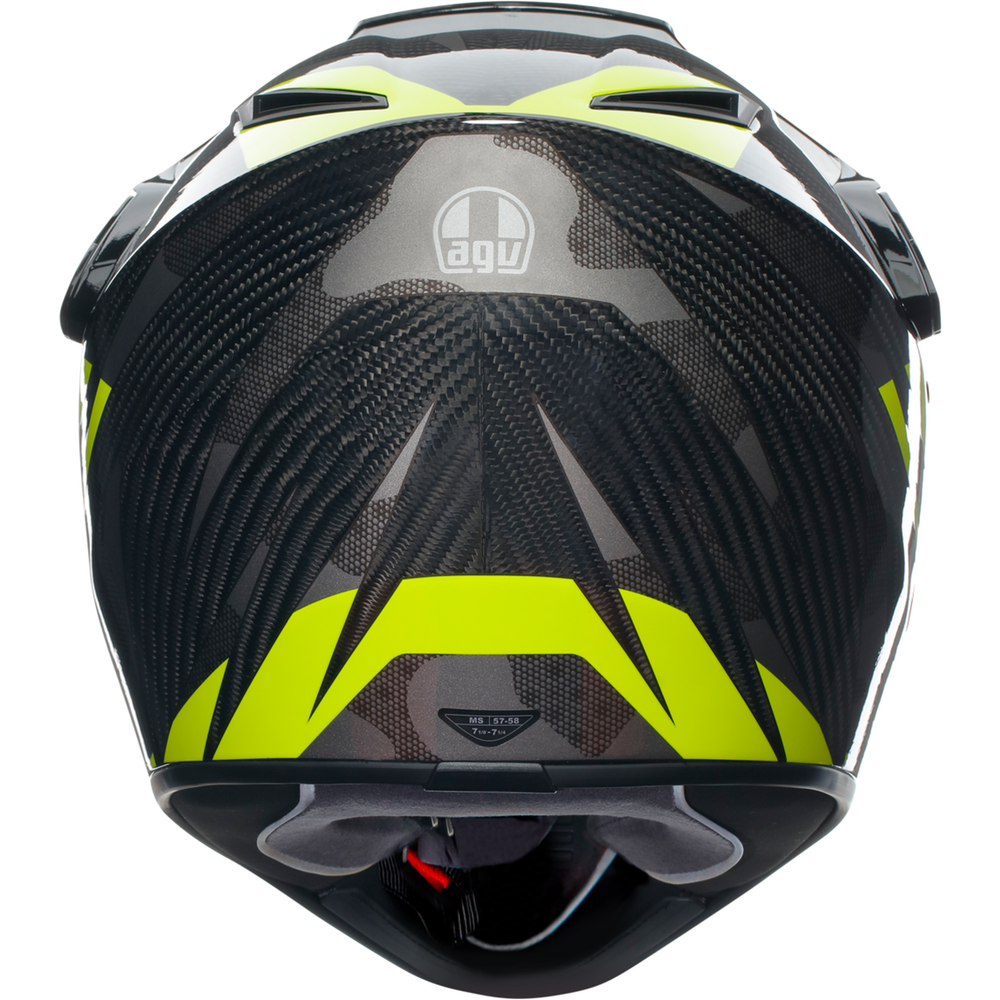 AGV AX9 ECE 22.06 Steppa Full Face Helmet Carbon / Grey / Fluo Yellow