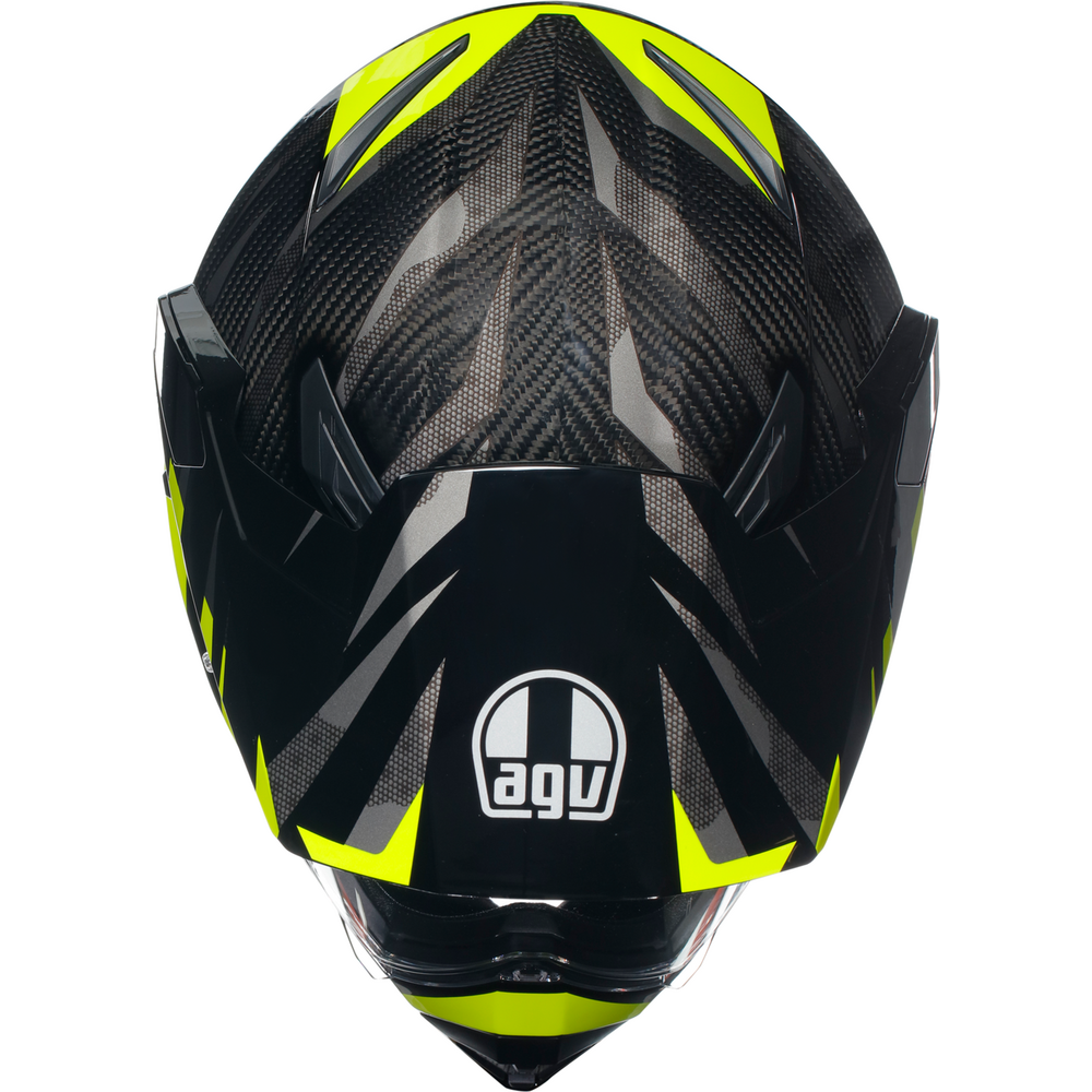 AGV AX9 ECE 22.06 Steppa Full Face Helmet Carbon / Grey / Fluo Yellow