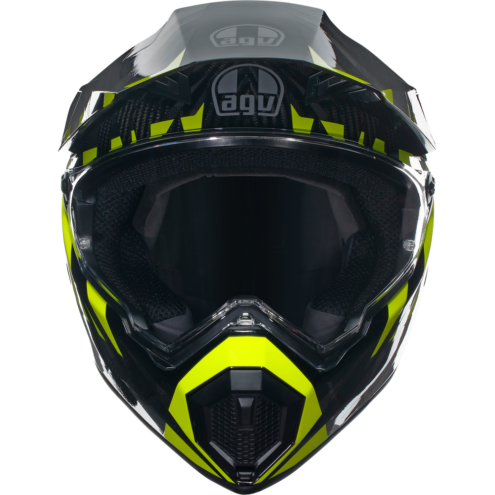 AGV AX9 ECE 22.06 Steppa Full Face Helmet Carbon / Grey / Fluo Yellow