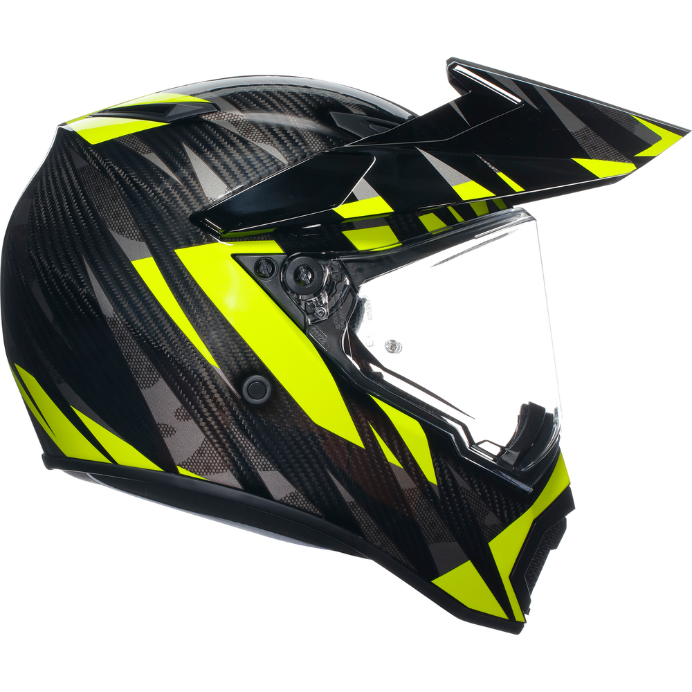 AGV AX9 ECE 22.06 Steppa Full Face Helmet Carbon / Grey / Fluo Yellow