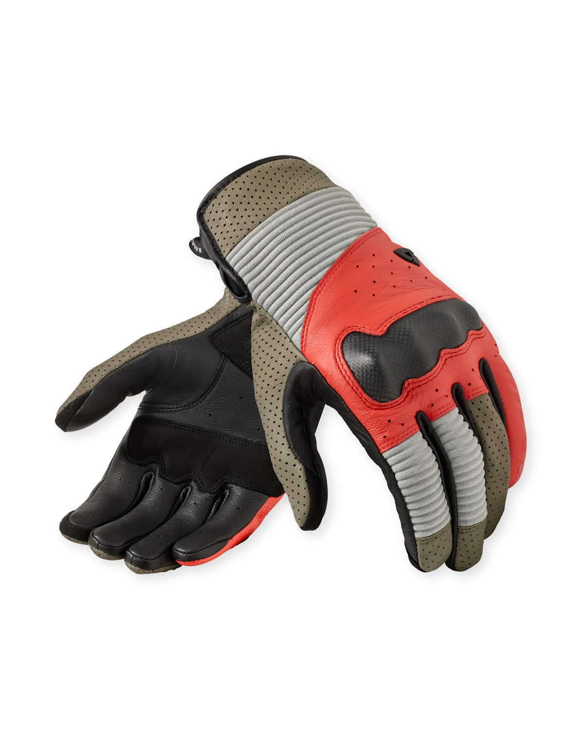 Revit Lewisville Leather Gloves Sand / Red FREE UK Delivery, FREE 365 Day Returns - Moto Central