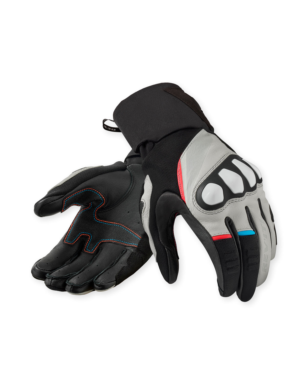 Revit Combustion Leather / Textile Gloves Black / Light Grey FREE UK Delivery, FREE 365 Day Returns - Moto Central